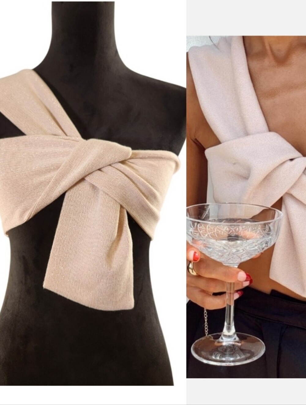 PRINCESS POLLY NWT Simi Shimmer Pink Crop Top, Size 4